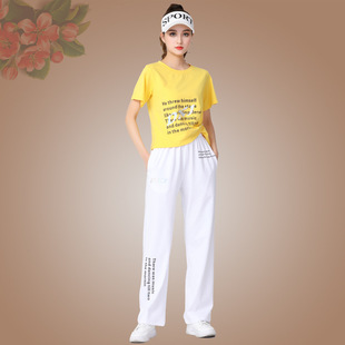 Square Dance Clothing Women's New Suit 2022 Summer Cotton Short-sleeved Dance Performance Clothing Adult Ghost Step Dance Spot