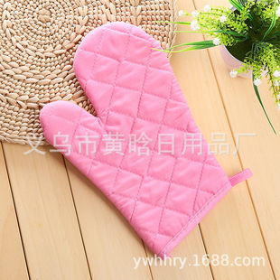 [Holding Jia] polyester cotton single color thickened extra large oven baking high temperature resistant anti-scald heat insulation microwave oven gloves gift