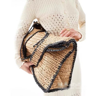 Daifa New Style Simple Shoulder Straw Woven Bag Mori Style Handmade Woven Bag Casual All-match Large Capacity Beach Bag