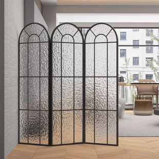 Creative Arch Mobile Folding Screen Light Luxury Changhong Glass Partition Hotel Decoration Dining Room Living Room Entrance