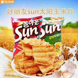 South Korea imported haoliyou sun corn chips spicy/garlic flavor 70g wave puffed potato chips snack