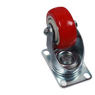 Purplish red caster bearing mute tablet hand push trailer universal wheel with brake purplish red caster polyurethane Pu wheel