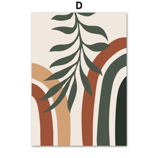 AliExpress Hot Selling Daifa Morandi Abstract Geometric Leaves Living Room Bedroom Canvas Painting Decorative Painting Core Poster