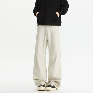 LKTM Men's #2025 Spring New cleanfit White Casual Pants Men's and Women's Joker Slim Straight Pants