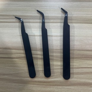 Factory Direct stainless steel tweezers all black spray paint elbow DIY tools matching manicure children handmade toy clip