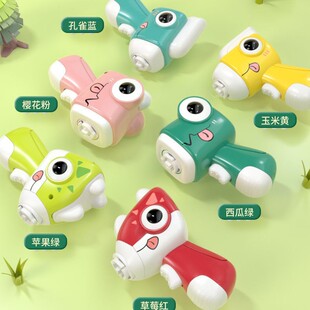 Hot selling parent-child interactive toy dinosaur catapult bamboo dragonfly children outdoor gyro gun toy luminous flying saucer