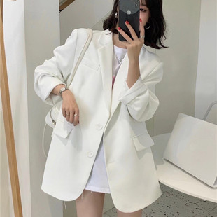 2023 Spring and Autumn Black Small Suit Jacket Women's Korean-style Profile Internet Celebrity Loose Lapel Suit Women's Elegant