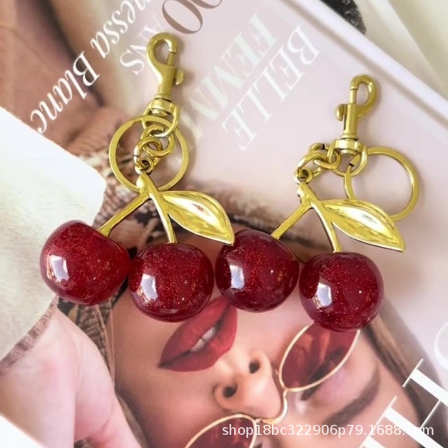 Accessories: Cherry Keychain, Cherry-Shaped Keychain, Girly Charm, Versatile and Sweet for Backpacks