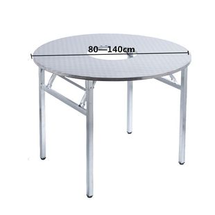 Industrial-style Hot Pot Shop Special Hot Pot Table Stainless Steel Folding Barbecue Table New D-style Household Folding Dining Table