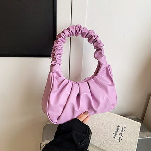 Korean Style High-grade Retro Pleated Portable Commuter Bag Women's 2025 Spring New Fashionable Casual Crossbody Dumpling Bag