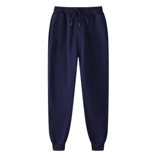Cross-border Amazon Wish European and American Foreign Trade New Men's Casual Pants fleece-lined Thickened Solid Color Sweatpants Sports Pants