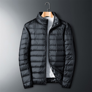 Autumn and winter white duck down new Korean casual fashion coat men's warm color collar down jacket men's 50 velvet
