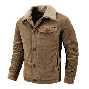 Foreign trade winter new corduroy jacket loose plus size cotton-padded jacket young and middle-aged casual warm cotton-padded jacket coat manufacturers