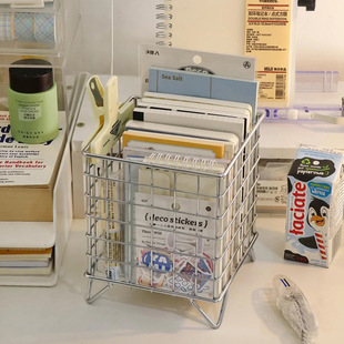 Iron storage rack creative desktop storage box large capacity storage basket dormitory sundries organizing cosmetics storage box