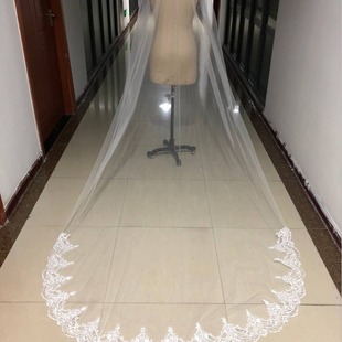 AliExpress Взрывы свадебное платье вуаль 3 м Однослойная Автомобильная кружевная свадебная фата в форме шлейфа оптом
