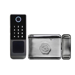 Outdoor waterproof wiring-free courtyard rental house dormitory exterior intelligent lock with graffiti all app fingerprint password