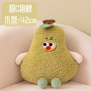 Cute Peach Pillow Mangosteen Fruit Plush Toy Doll New Pear Fruit and Vegetable Cushion Girl's Day Gift Doll