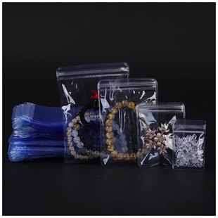PVC Self-sealing Bag 24 Silk Transparent Thickened Jewelry Jade Plastic Bag Buddha Bead Packaging Bag Earrings Jewelry Sealed Bag