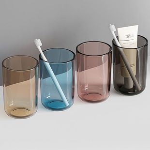 Brushing and Gargling Cup Household Brushing Cup Couple's Toothbrush Cup Hotel Senior Toothholder Student Transparent Light Luxury Toothbrush Cup
