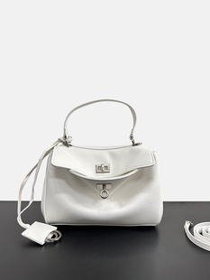 Atmospheric fashion buckle cowhide women's bag 2024 new chain lightweight texture foreign style leather full leather crossbody bag
