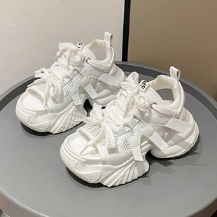 European and American Style Thick Sole Fish Toe Sandals Women's 2023 Summer New Korean Style Slim Look All-match Sports Casual Women's Shoes
