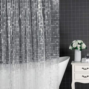 Cross-border 3D Cat's Eye Shower Curtain 3D Water Cube Bath Account Waterproof Mildew-proof Thickened Bathroom Curtain Toilet Isolation Curtain