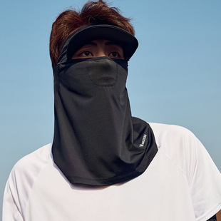 Wangzilu Road Summer Ice Silk cool feeling hat brim mask men and women with sunshade breathable sunscreen UV veil