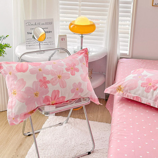 Pillowcase 2024 new cotton printed 48x 74cm a pair of single student dormitory cotton single pillow pillow