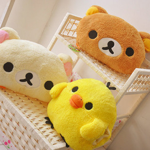 Cute Lightweight Bear Little Chicken Doll Pillow Plush Toy Lightweight Bear Hand Warmer Doll Cushion for Girls