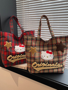 Hellokitty мультфильм холст сумка школьница сумка милая кошка большой емкости класс