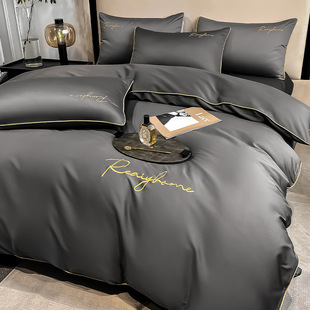Simple atmosphere 60 long-staple cotton four-piece cotton 100 bed sheet quilt cover four seasons universal bedding 4