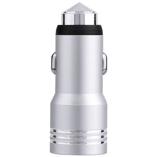 Car charger dual USB metal aluminum alloy car mobile phone fast charger cigarette car charger cross-border