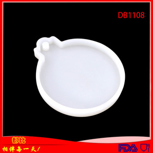 Bigdiy Christmas round decorative silicone mold crystal drop glue blank handmade keychain Tool