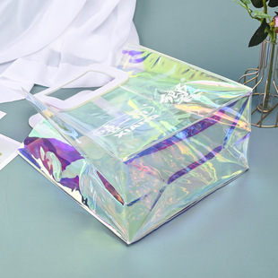 PVC Transparent Jelly Gift Packaging INS Cyber Celebrity Cute Portable Laser Holiday Gift Bag Shopping Bag Formulation