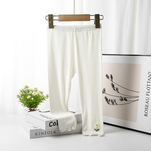 Girl's Capri Pants Summer Thin 2-12 Years Old Children's Light Leggings Cartoon Pants Casual Summer Wear