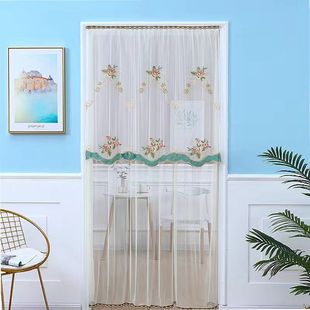 Punch-free Summer Anti-mosquito and Fly Lace Door Curtain Household Bedroom Kitchen Bathroom Partition Curtain Ventilation Yarn Door Curtain