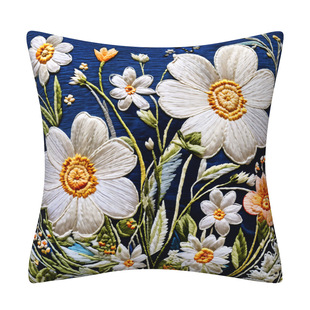 TEMU Cross-border New Decorative Pillow Case 3D Three-dimensional Effect Flower Pillow Case Sofa Cushion Cover Digital Printing