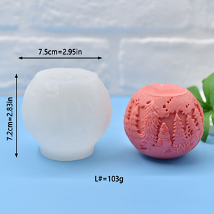 Christmas Reindeer Christmas Tree Spherical Candle Shape Silicone Mold