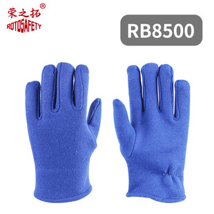 Factory army green flannel gloves thickened warm labor gloves cold storage handling elastic cold-proof wear-resistant gloves