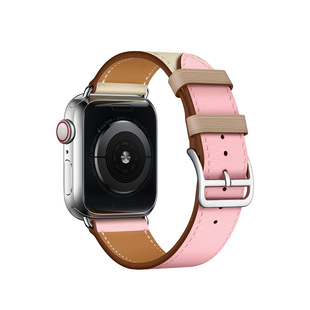 Подходит для Apple Watch верхний слой воловьей кожи ремешок iwatch ремешок Гермес Мода Colorblock один круг Персонализированные ремешок