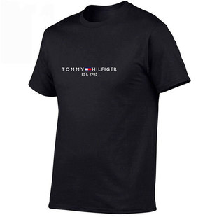Молоко проколот через границы Amazon AliExpress Европа и США уличный прилив бренда TOMMY принт для мужчин повседневная футболка