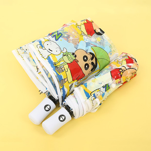 Crayon Shinchan прозрачный зонт автоматический толстый сетка красный складной зонт женский мультфильм милая богиня детский студенческий зонт