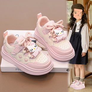 Children's Shoes Girls' 2025 New Autumn Children's Pink Princess sneaker Girl's Comfortable Casual Board Shoes for Middle and Big Children