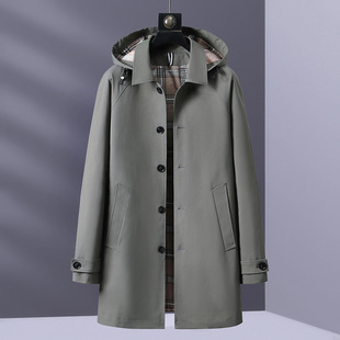 2023 spring new windbreaker soft skin-friendly breathable fashion generous removable cap men