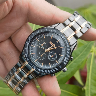ROSRA stainless steel watch men's fashion business quartz watch male casual wrist watch male