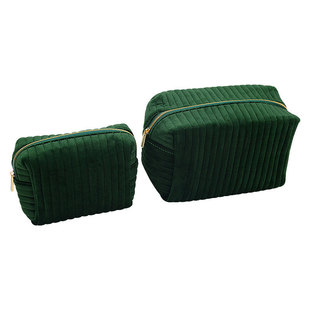 Cross-Border Women's Velvet Cosmetics Bag, Portable Travel Toiletry Bag, Large Capacity and High-Looking Cosmetic Bag Customization