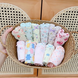 Green Bor 2025 New Class A Lycra Thin Cotton Baby Cotton Lunch Box 3 Pack Boxer Triangle Children's Underwear