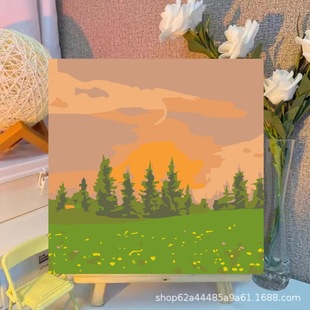 flower digital oil painting diy coloring hand painting children hand painted filled landscape tulip digital oil painting wholesale