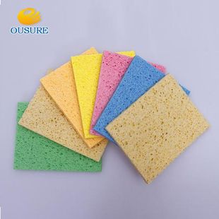 Dongguan factory direct absorbent fiber wood pulp cotton square compression expansion sponge kitchen cleaning sponge