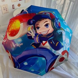 King of Glory Children's Cartoon Umbrella Automatic Student Umbrella Women's Cute Sunny and Rainy Dual-purpose Folding Black Rubber Sunshade